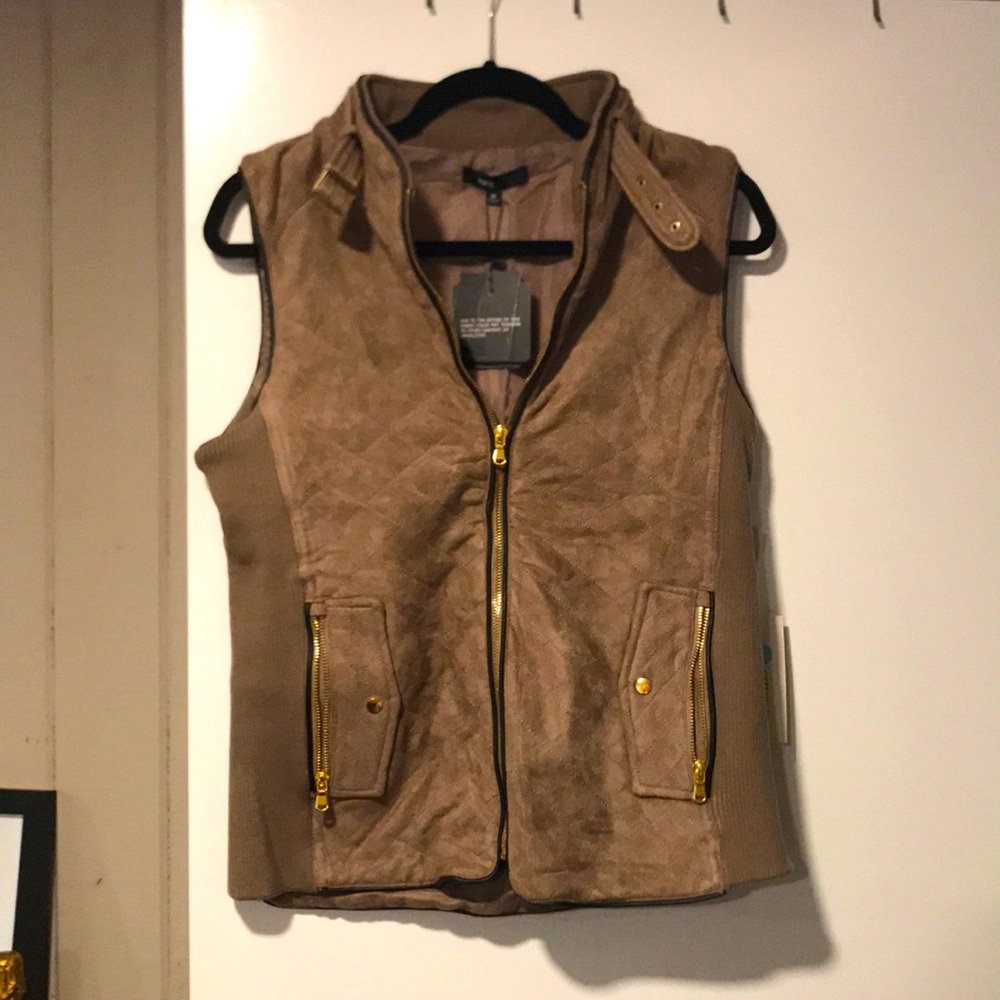 Suede taupe vest